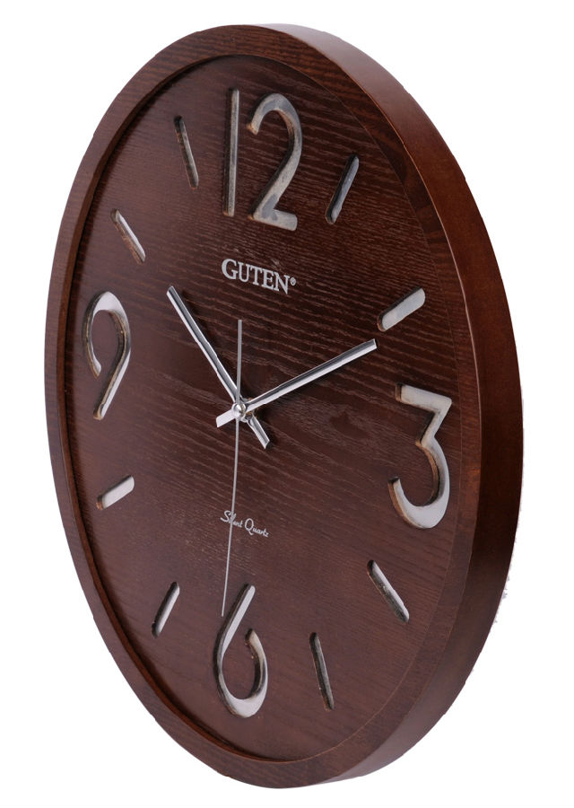 GD924-1凸玻镂空字体实木挂钟