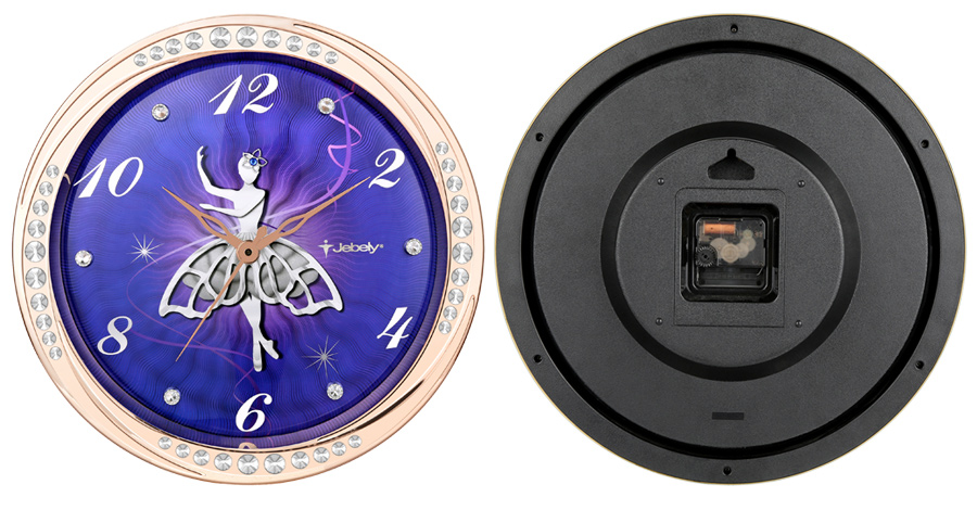GE430-01B舞之精灵之紫色高档镶钻珠宝挂钟